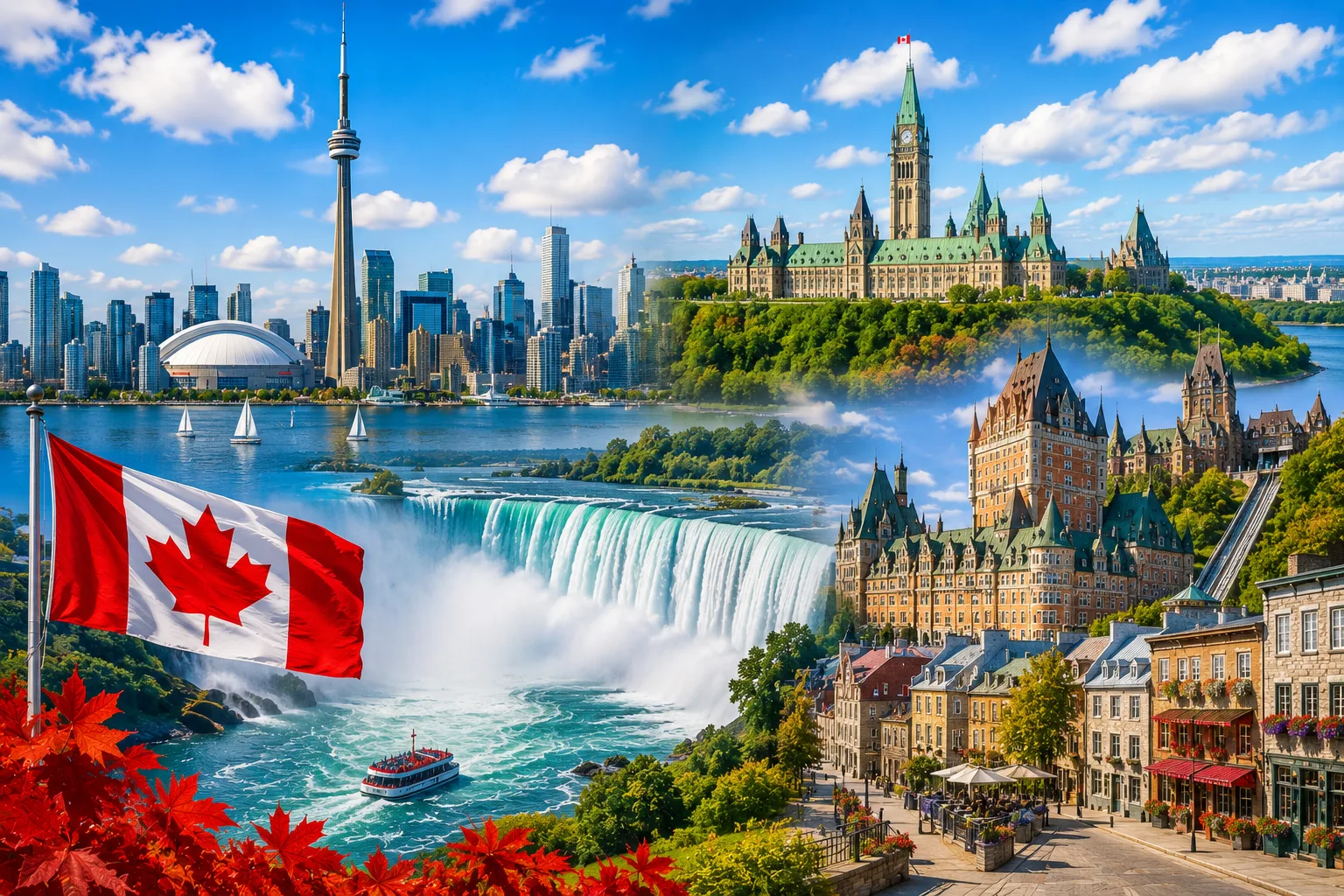 BỜ ĐÔNG CANADA: TORONTO - OTTAWA - MONTREAL - QUEBEC 8N7D [TH]