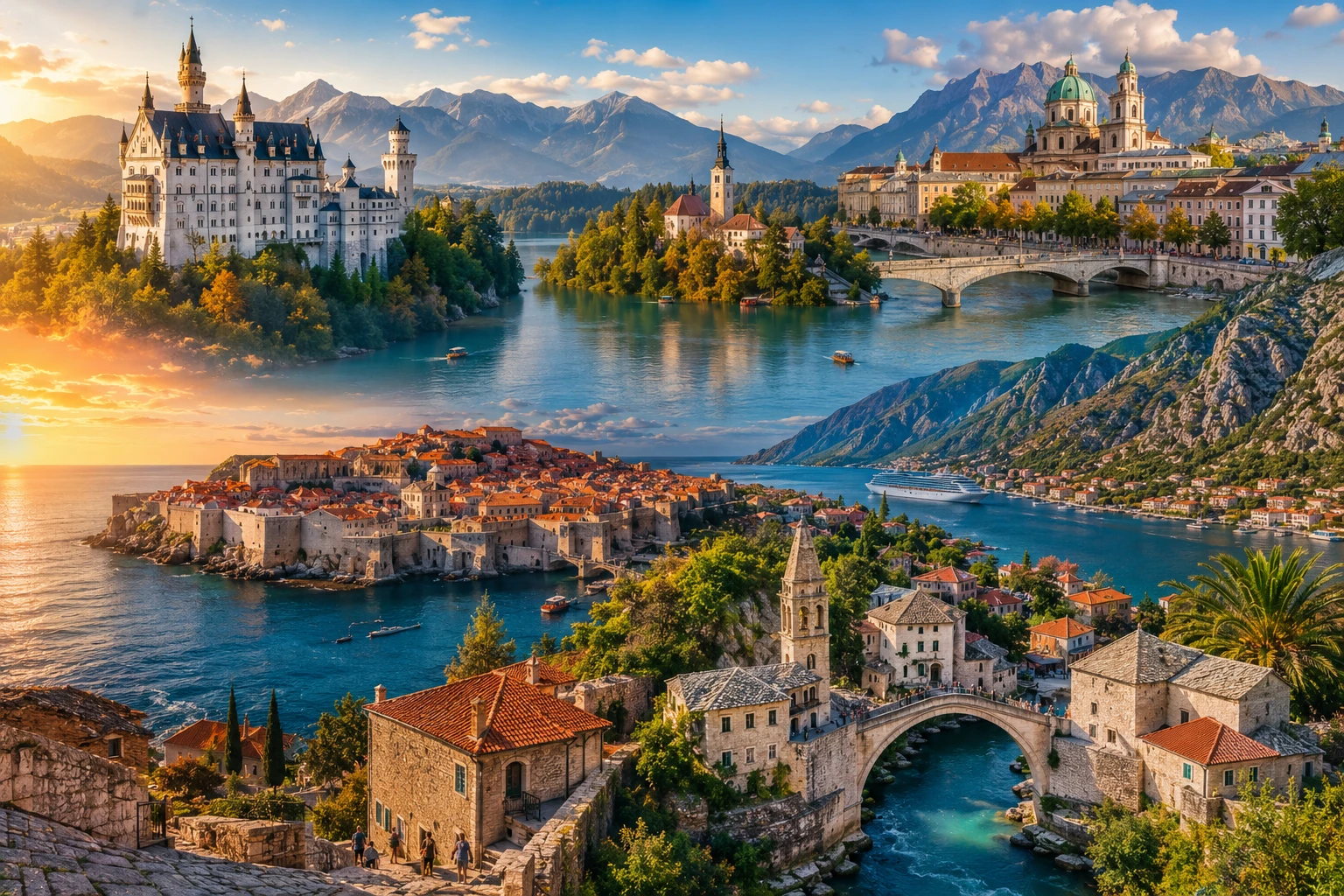 TOUR VÙNG TRUNG ÂU VÀ BALKANS 13N11D: ĐỨC – ÁO – SLOVENIA – CROATIA – MONTENEGRO – BOSNIA & HERZEGOVINA