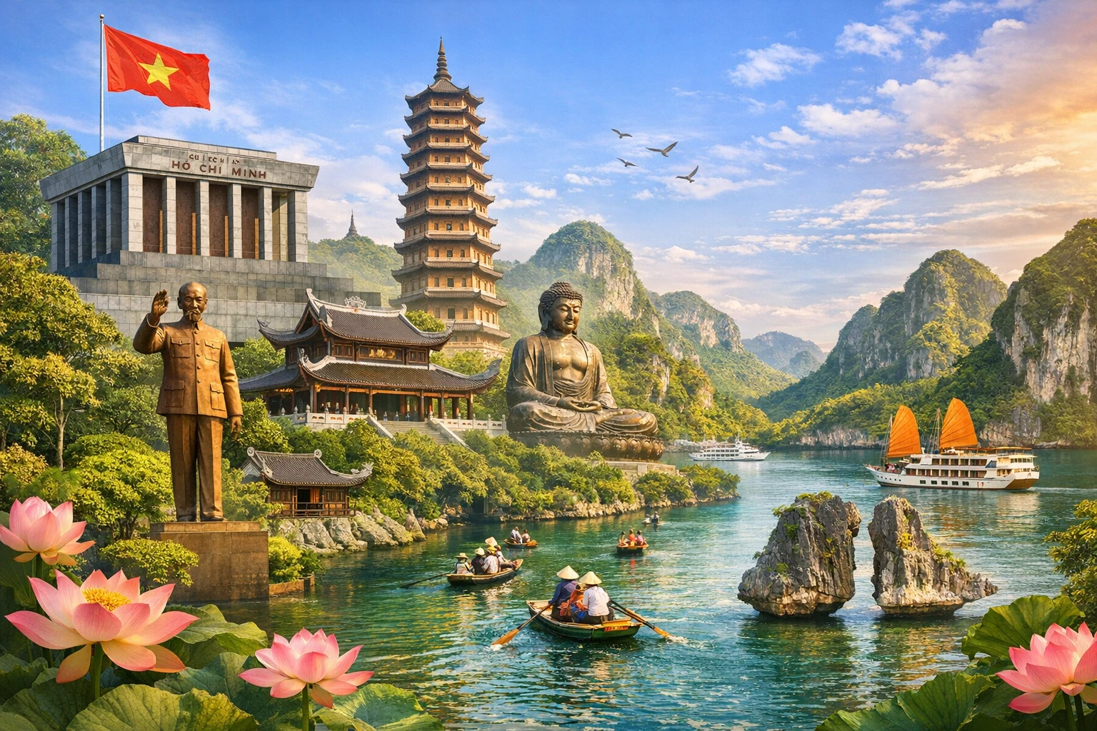 [T5-01] HÀ NỘI - BÁI ĐÍNH - TRÀNG AN – HẠ LONG - YÊN TỬ 4N3D